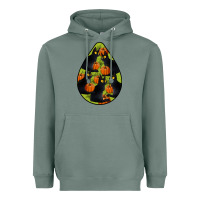 Sage Black Cat Halloween Teardrop Heavyweight Hoodie - LillyAllenDesigns