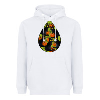 White Black Cat Halloween Teardrop Heavyweight Hoodie - LillyAllenDesigns