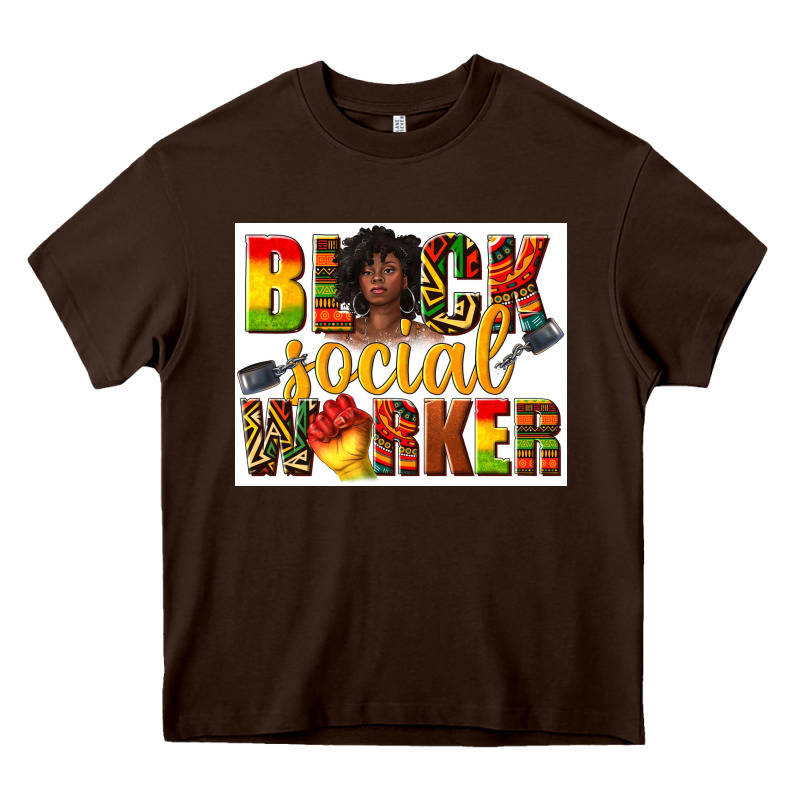 Black Social Worker Heavy Core Tee by texasbilliewilder | Teevron