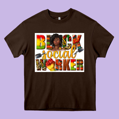 Black Social Worker Heavy Core Tee Designed By Texasbilliewilder