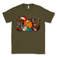 Army Green joy with basketball and santa's hat Classic Tee - AdoDesignShop