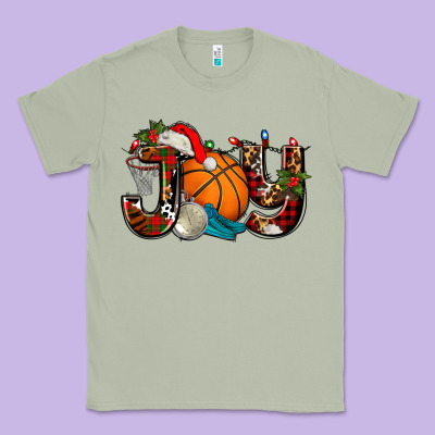 Joy With Basketball And Santa's Hat Classic Tee Designed By Adodesignshop