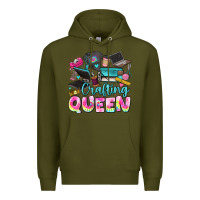 Army Green crafting queen Premium Hoodie - JahusDesignShop