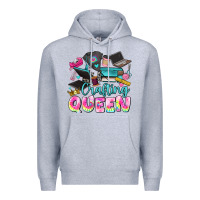 Heather Grey crafting queen Premium Hoodie - JahusDesignShop
