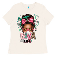 Bone afro messy bun diva life Ladies Tee - texasbilliewilder