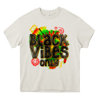 Cream black vibes only Heavy Core Tee - texasbilliewilder