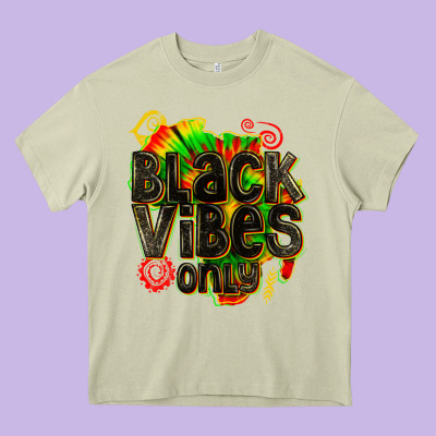 Black Vibes Only Heavy Core Tee Designed By Texasbilliewilder