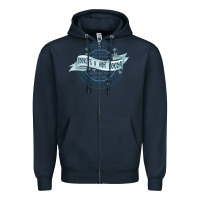 Navy frostys snowflake cafe Zipper Hoodie - MaliasSmallBusiness