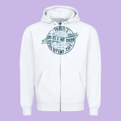 Frostys Snowflake Cafe Zipper Hoodie Designed By Maliassmallbusiness