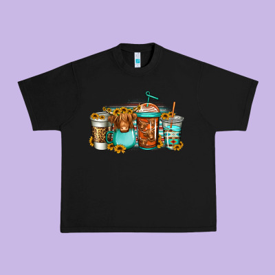 Longhaired Cow Coffee Cups Urban Heavy Tee Designed By Jasminsmagicworld