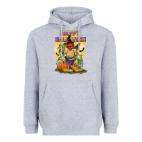 Heather Grey happy halloween Heavyweight Hoodie - LillyAllenDesigns