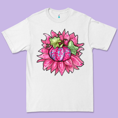 Sunflower Pumpkin Breast Cancer Premium Tee Designed By Zillion Design Studio