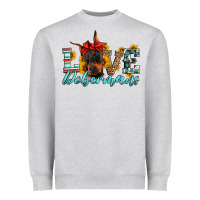 Heather Grey love dobermans Heavyweight Sweatshirt - Artiststas