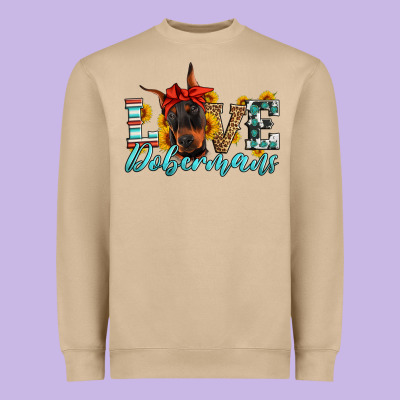 Love Dobermans Heavyweight Sweatshirt Designed By Artiststas