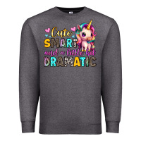 Charcoal Heather cute smart and a little bit dramatic Premium Sweatshirt - Artiststas