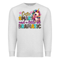 Oatmeal Heather cute smart and a little bit dramatic Premium Sweatshirt - Artiststas