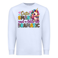 White cute smart and a little bit dramatic Premium Sweatshirt - Artiststas