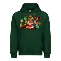 Forest Green reindeer joy christmas Urban Hoodie - CowGirlArtShop