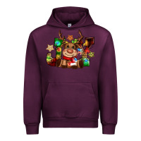 Mauve Wine reindeer joy christmas Urban Hoodie - CowGirlArtShop