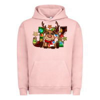 Pigment Salmon reindeer joy christmas Urban Hoodie - CowGirlArtShop