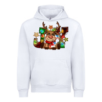 White reindeer joy christmas Urban Hoodie - CowGirlArtShop