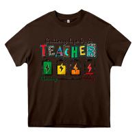 Chocolate Brown battery life of a teacher Heavy Core Tee - Zillion Design Studio