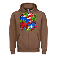 Chestnut puerto rico hearts Zipper Hoodie - NancyCooperArtShop