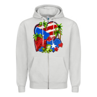 Dove Grey puerto rico hearts Zipper Hoodie - NancyCooperArtShop