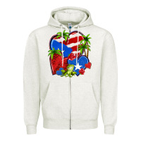 Oatmeal Heather puerto rico hearts Zipper Hoodie - NancyCooperArtShop