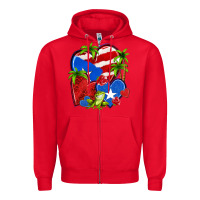 Puerto Rico Hearts Zipper Hoodie | Teevron