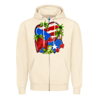 Sandshell puerto rico hearts Zipper Hoodie - NancyCooperArtShop