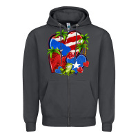 Smoke puerto rico hearts Zipper Hoodie - NancyCooperArtShop