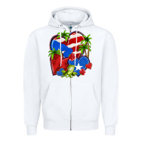 White puerto rico hearts Zipper Hoodie - NancyCooperArtShop