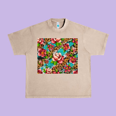 Tropical Flowers Urban Heavy Tee Designed By Artiststas