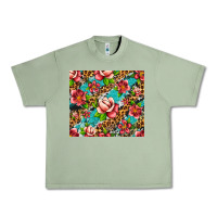 Oil Green tropical flowers Urban Heavy Tee - Artiststas