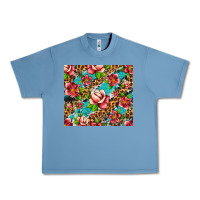 Pebble Blue tropical flowers Urban Heavy Tee - Artiststas