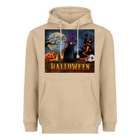 Mushroom Black Cat Halloween Heavyweight Hoodie - LillyAllenDesigns