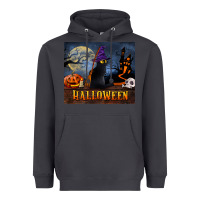 Smoke Black Cat Halloween Heavyweight Hoodie - LillyAllenDesigns