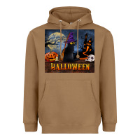 Toasted Coconut Black Cat Halloween Heavyweight Hoodie - LillyAllenDesigns