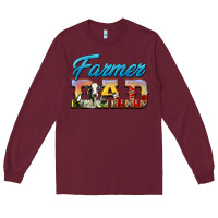 Burgundy Western Farmer Dad Long Sleeve Tee - LillyAllenDesigns