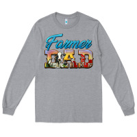 Heather Grey Western Farmer Dad Long Sleeve Tee - LillyAllenDesigns