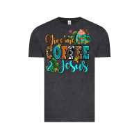 Vintage Black gıve me coffee and jesus Vintage Tee - AdoDesignShop