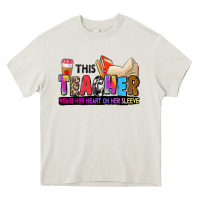 This Teacher Wears Her Heart On Her Sleeve Heavy Core Tee | Teevron