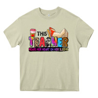 Mossy this teacher wears her heart on her sleeve Heavy Core Tee - Zillion Design Studio