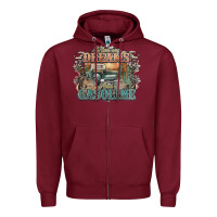 Burgundy runs on dreams and gasoline truck western Zipper Hoodie - NancyCooperArtShop