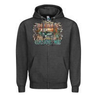 Charcoal Heather runs on dreams and gasoline truck western Zipper Hoodie - NancyCooperArtShop