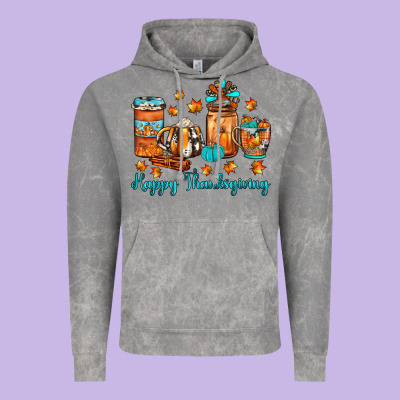 Happy Thanksgiving Coffee Vintage Hoodie Designed By Jahusdesignshop