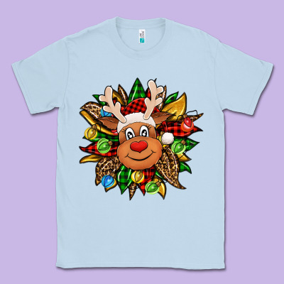 Christmas Reindeer Sunflower Classic Tee Designed By Jasminsmagicworld