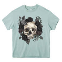 Arona Floral skull Heavy Core Tee - RanaPortraitStore