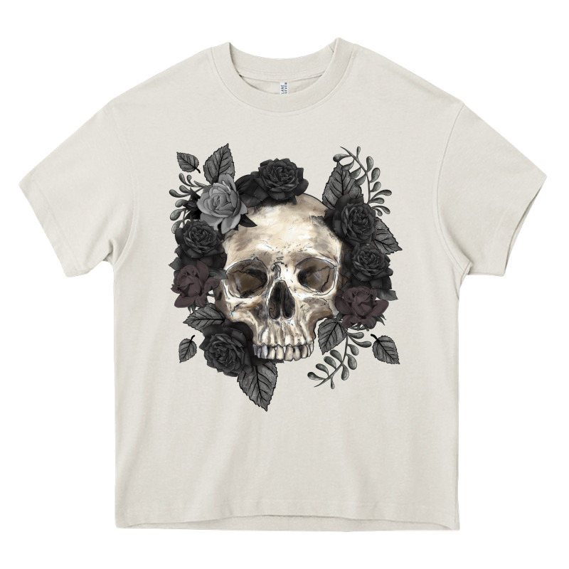 Floral Skull Heavy Core Tee by RanaPortraitStore | Teevron